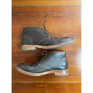 Johnston & Murphy Wingtip Chukka Boots Brown Leather Mens 10.5M Brogue
